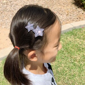 Cute Glitter Star Girls Hair Clip, Kids Hair Bows, Hair Bows for Girls, Girls Hair Accessories, Baby Girls Hair Bows, Pink, Gold, Gray Clip image 7