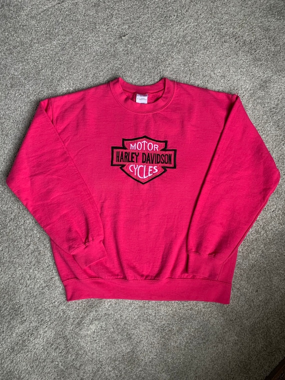 Harley Davidson Hot Pink Embroidered Crewneck Swea