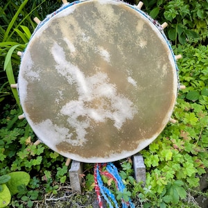18&quot; Buffalo skin northern European shaman peg drum,  Shamanic Drum, Buffalo shamanic drum. (video in the description)