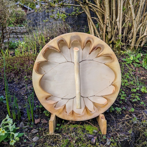 16" Deer skin shaman drum,  Shamanic Drum, Deer shamanic drum. (video in the description)
