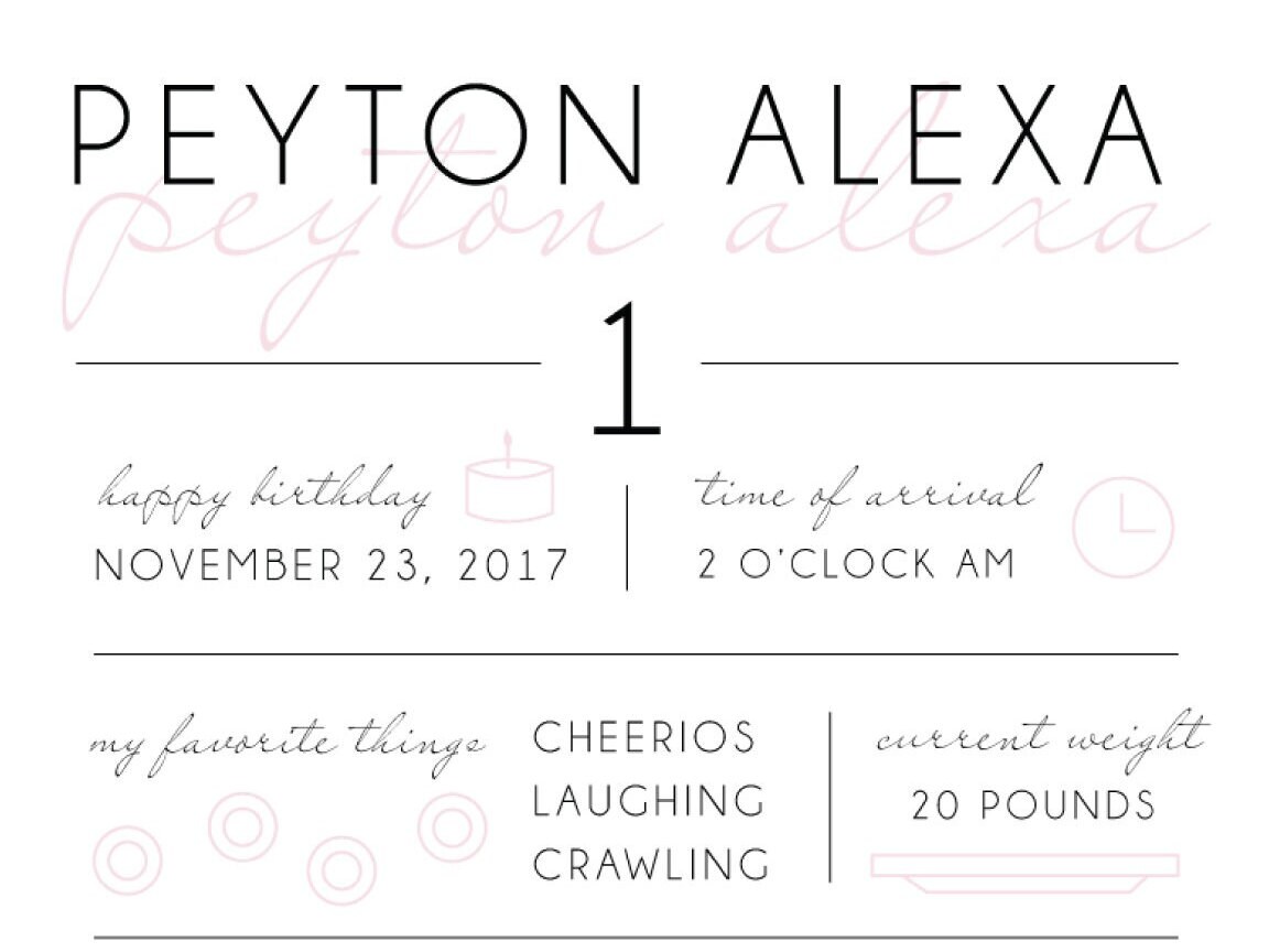 Custom Baby Milestones Printable One Year Old Minimalist - Etsy