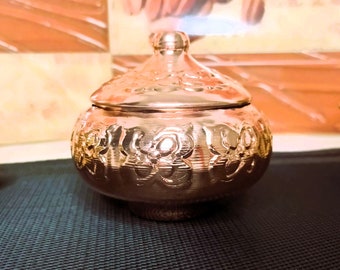 Sugar Bowl,Hand Made Bosnian Copper,Beautifully Engraved