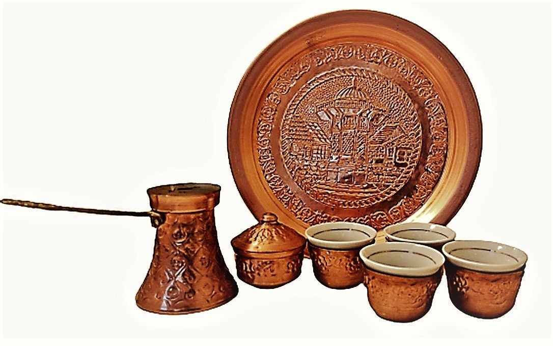 Traditional Turkish Copper Coffee Pot and Cups Handmade Etsy