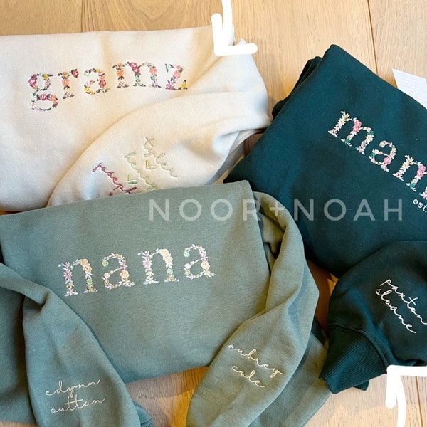 Embroidered Mama Floral Sweatshirt, Fall Sweater Weather, Matching Mama Babe Set, Girl Mom Shirt, Boy Mommy Sweater, Twin Mom Sweatshirt