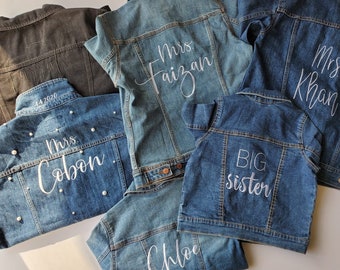 Embroidered Denim Jacket: Personalized Bridal Party, Mommy & Me
