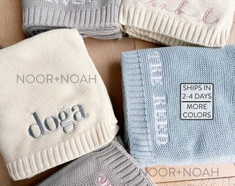 Personalized Embroidered Knit Baby Blanket: 100% Cotton