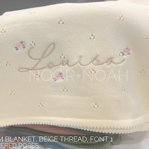 Personalized Knit Baby Blanket: Pointelle Swaddle, Newborn Gift image 5