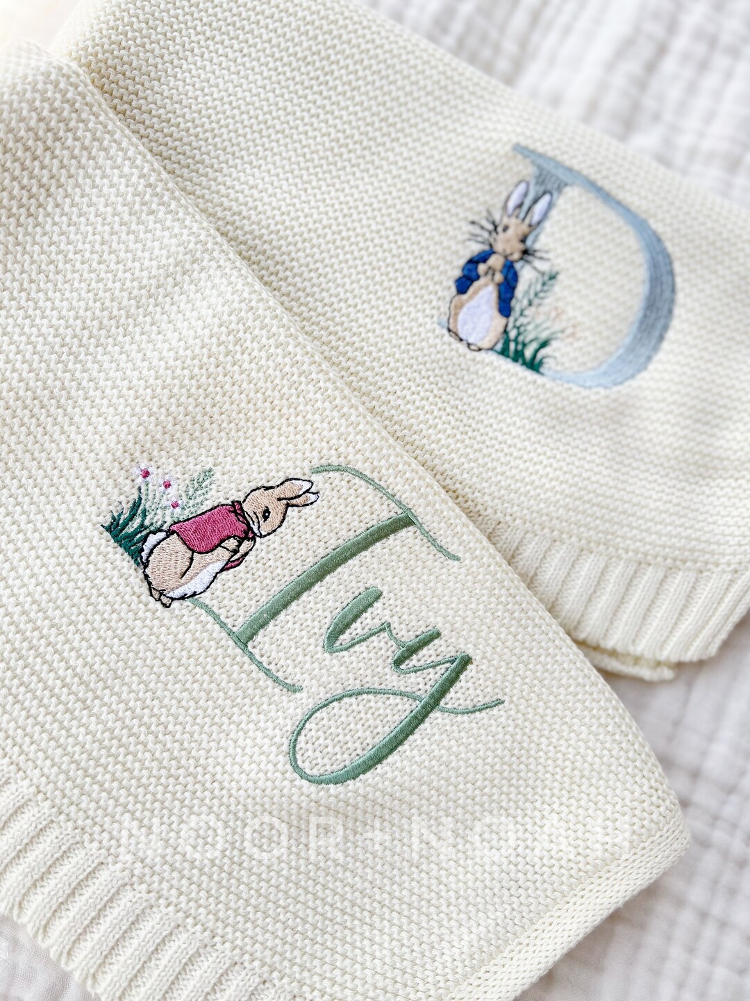 Personalized Knit Baby Blanket, Hospital Newborn Baby Shower Gift