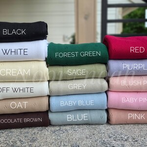 Personalized Knit Baby Blanket: Pointelle Swaddle, Newborn Gift image 16