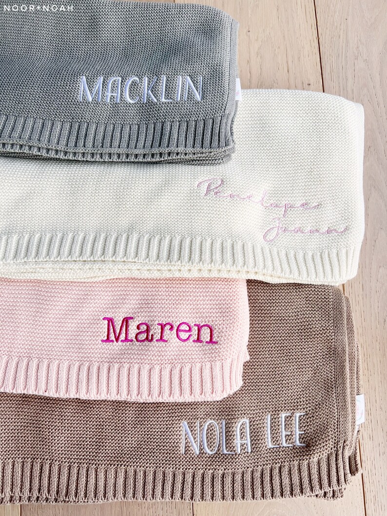 Personalized Embroidered Knit Baby Blanket Hospital Newborn Etsy