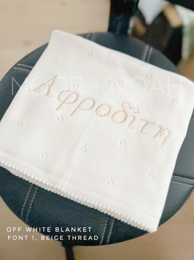 Personalized Knit Baby Blanket: Pointelle Swaddle, Newborn Gift image 8