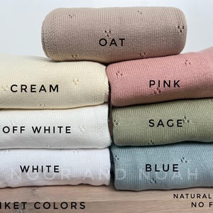 Personalized Knit Baby Blanket: Pointelle Swaddle, Newborn Gift image 16