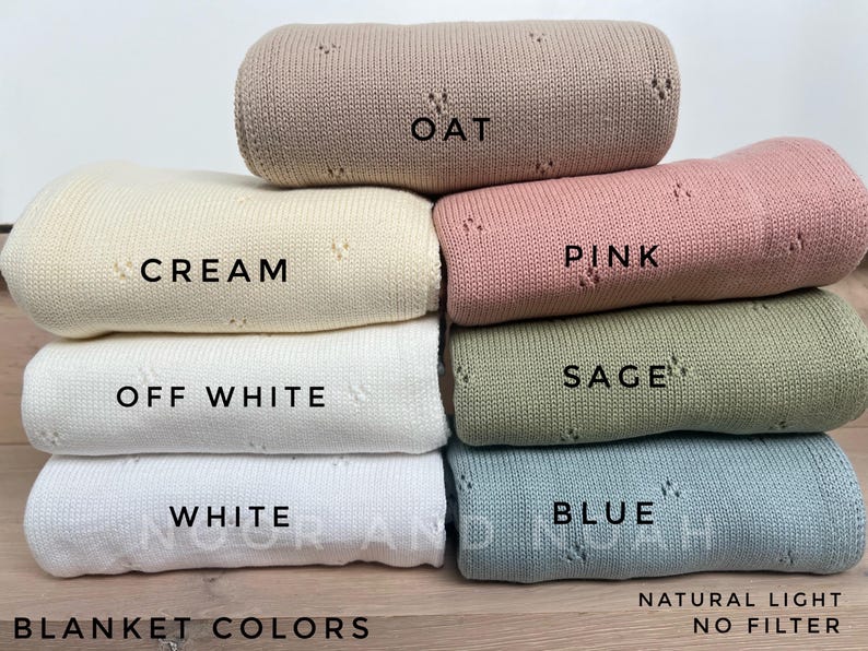 Personalized Knit Baby Blanket: Pointelle Swaddle, Newborn Gift image 16