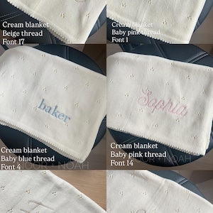 Personalized Knit Baby Blanket: Pointelle Swaddle, Newborn Gift image 4