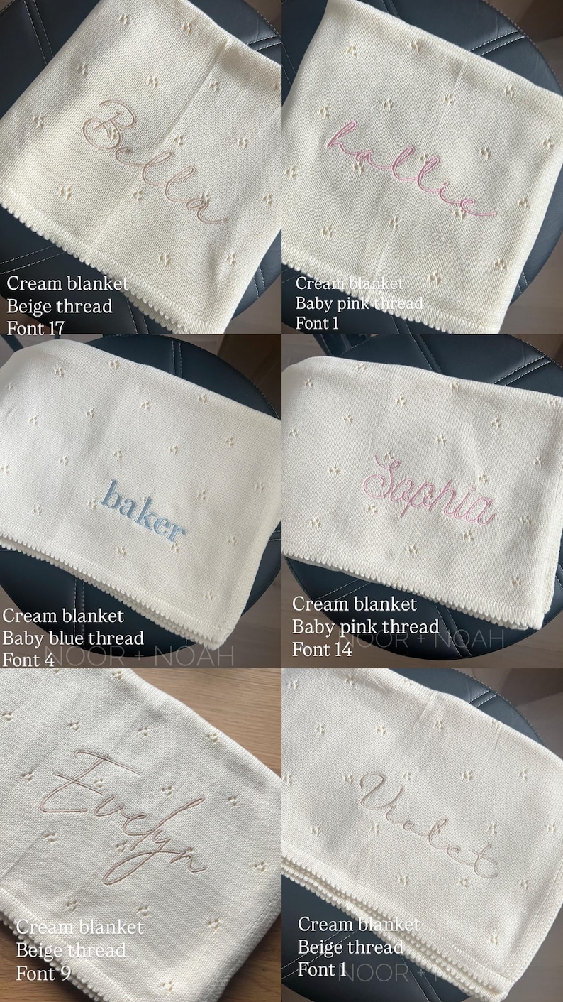 Personalized Knit Baby Blanket: Pointelle Swaddle, Newborn Gift image 4