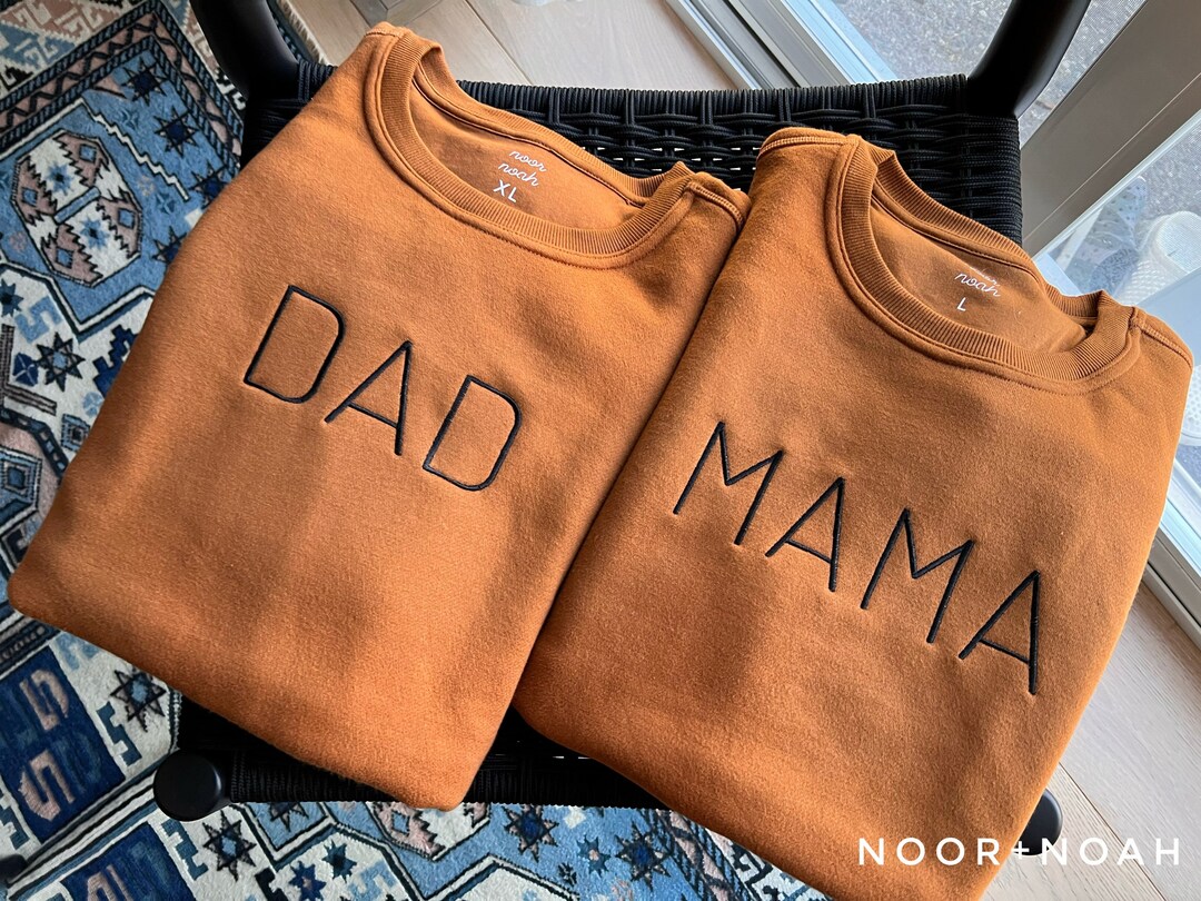 NUTMEG Embroidered Mama Dad Sweatshirt, Mama Mini Matching, Family Set