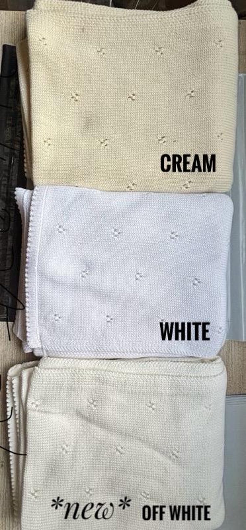 Personalized Knit Baby Blanket: Pointelle Swaddle, Newborn Gift image 17