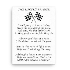 Racer&#39;s Prayer Canvas Print