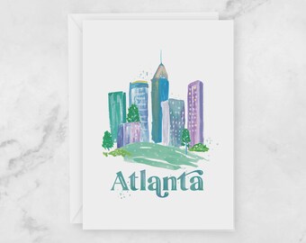 Atlanta Greeting Card - Local Atlanta Georgia Skyline