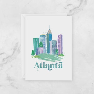 Atlanta Greeting Card - Local Atlanta Georgia Skyline