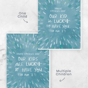 Father's Day Greeting Card for Husband or Partner - Kids are Lucky - from Spouse Partner Wife