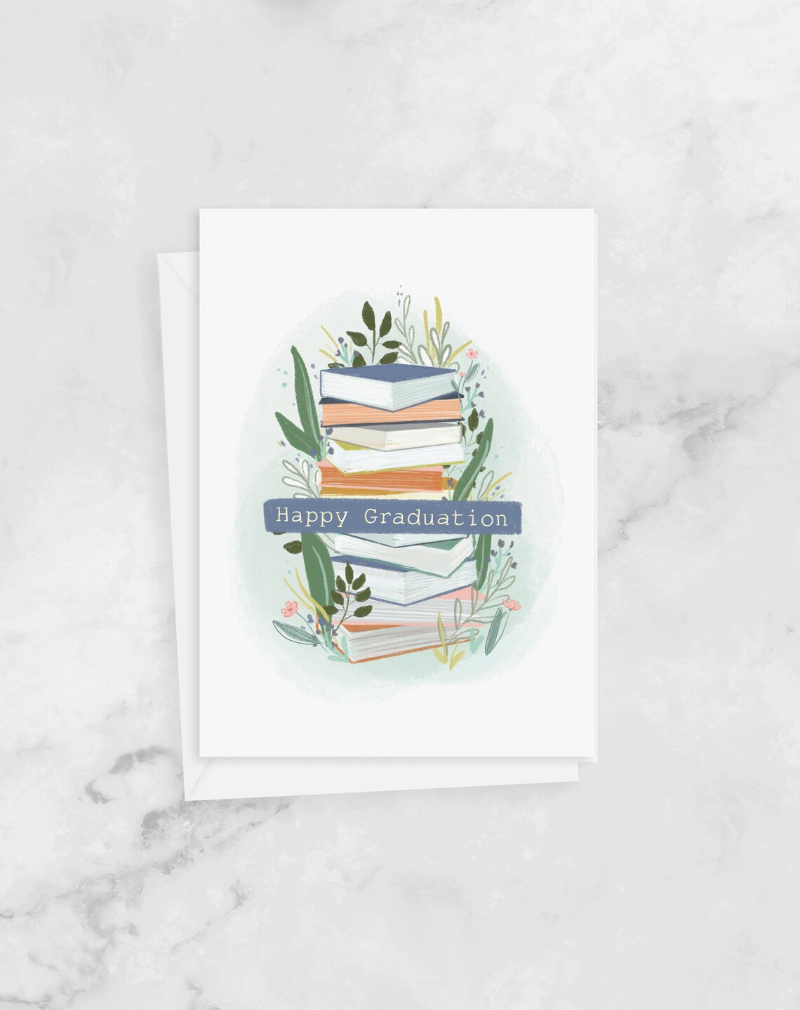 Happy Graduation Greeting Card - Stack of Books - Congratulations High ...