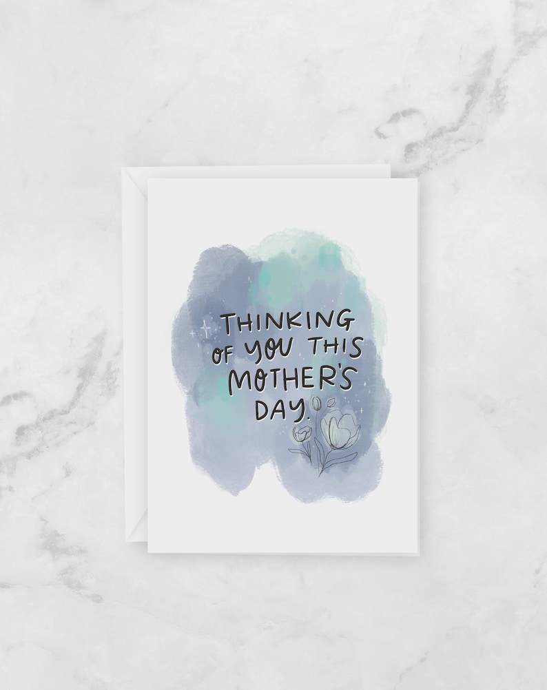 Thinking of You - Mother's Day Greeting Card Card Blue - Grief ...