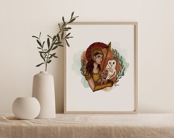 Athena, Goddess of Wisdom and War: 8x10 archival giclee art print