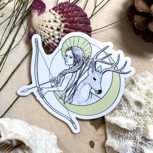 Artemis, Goddess of the Hunt: Vinyl Die-Cut Sticker - Laptop Decal Sticker - Water bottle sticker - Bullet Journal Sticker