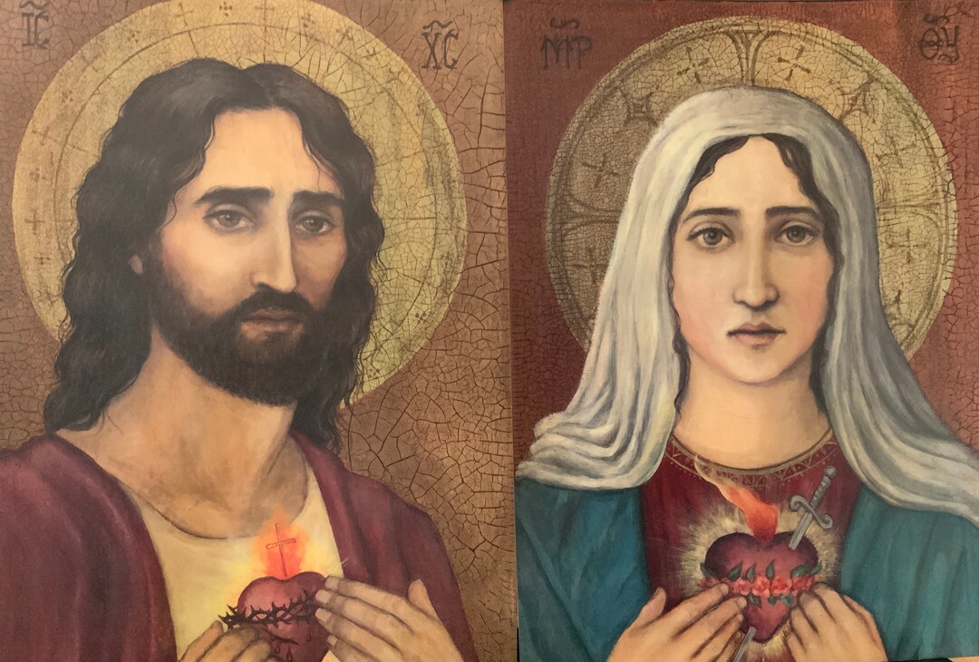 Immaculate and Sacred Hearts Ll Prints - Etsy