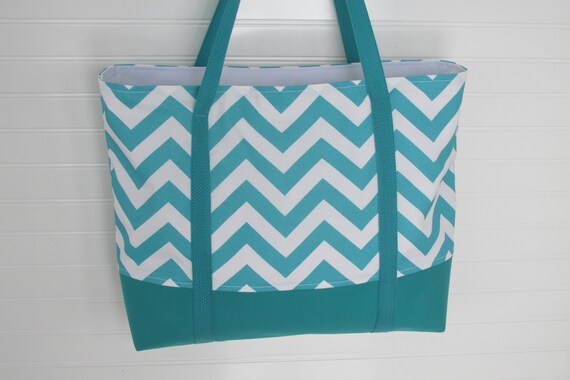 teal tote bag