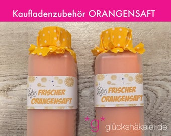 Kaufladenzubehör ORANGENSAFT  Kinderküche/Kaufmannsladen/Zubehör für Kaufladen