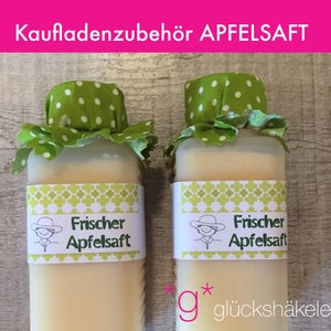 Kaufladenzubehör APFELSAFT  Kinderküche/Kaufmannsladen/Zubehör für Kaufladen