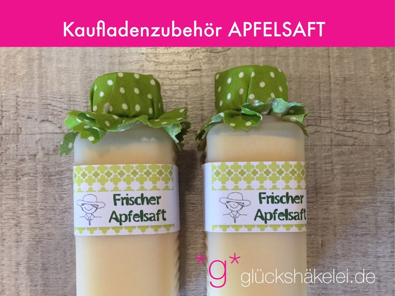 Kaufladenzubehör APFELSAFT Kinderküche/Kaufmannsladen/Zubehör für Kaufladen zdjęcie 1