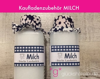 Kaufladenzubehör MILCH  Kinderküche/Kaufladen/Kaufmannsladen/Zubehör für Kaufladen