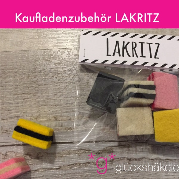 Kaufladenzubehör LAKRITZ  Kinderküche/Kaufladen/Kaufmannsladen/Zubehör für Kaufladen