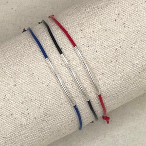 Simplicity Bracelet: Sterling Silver Curve, 925 Beads, On Red Leather Bracelet, Minimalist Silver Leather Bracelet, 925 Accent Bracelet