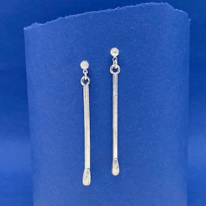 Sterling Silver Matchstick Ball Stud Earrings, 925 Charm Earrings, Silver Studs,  Silver Dangle, Ball Earrings, 925 Stud Earrings, Handmade