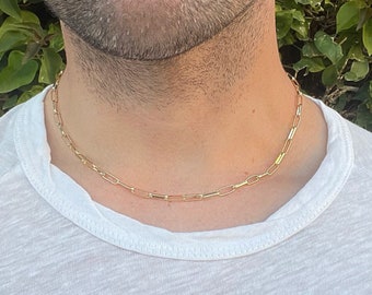 14K Gold Fill Paperclip Chain Necklace, Paperclip Chain Necklace, Gold Fill Chain Necklace, Gold Chain Necklace, Classic Chain Necklace