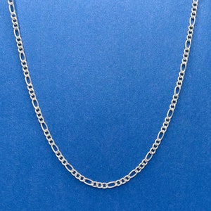 Sterling Silver Figaro Chain Necklace, Figaro Necklace, 925 Chain Necklace, Silver Chain Necklace, Classic Chain Necklace