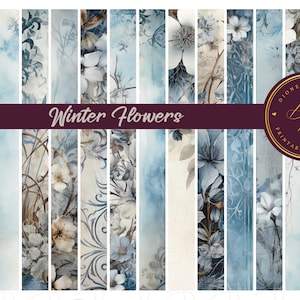 Winterse washitape Bloemenjournaalvoorraad Scrapbookingvoorraad Decoratieve tape Winterbloemen geheugen houden Vakantiekaarten maken DIY knutselpapier