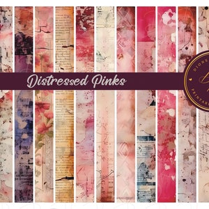 Ruban washi grunge rose vieilli, de rebuts vintage, scrapbooking, projets créatifs, journaux artistiques, éphemera, tags, décorations DIY