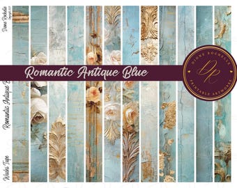 Printable Washi Tape Digital Download Junk Journal Ephemera Kit Vintage Design Scrapbook Paper Strip Collection Craft Supply Mixed Media