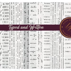 Italienisch Typografie Hintergrund Vintage Text Papier Digitaler Download Grau Antik Script Druckbares Handwerk Material Junk Journal Ephemera