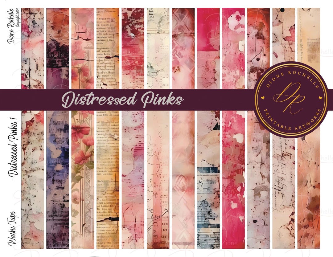 Digital Valentine Washi Tape Printable Journal Supply Vintage Floral ...