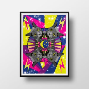 Cosmic Cat Giclée Art Print image 1