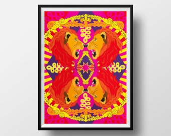 Lions Roar Giclée Art Print