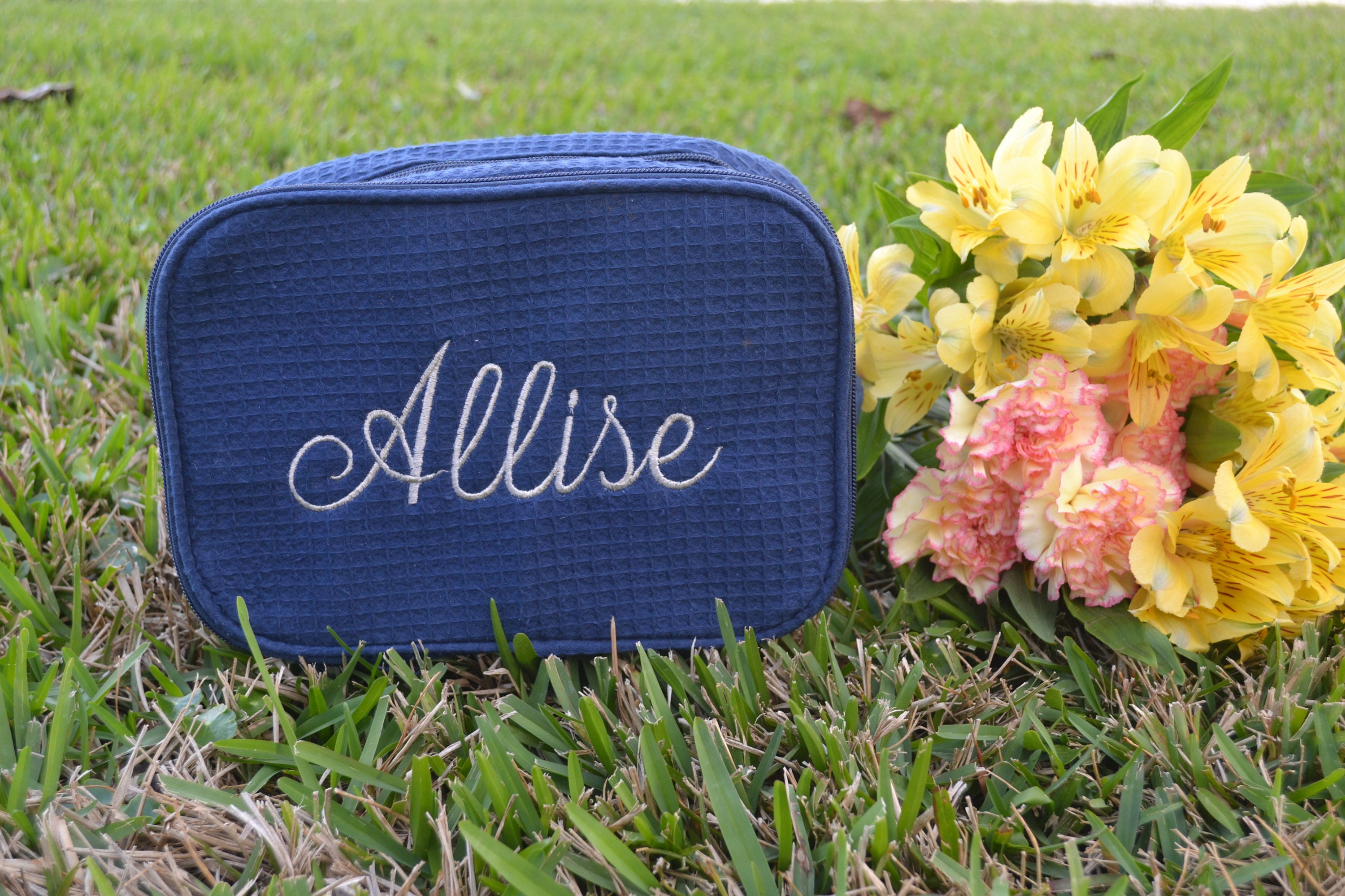 Personalized embroidered toiletry bag Cosmetic Bag travel Etsy