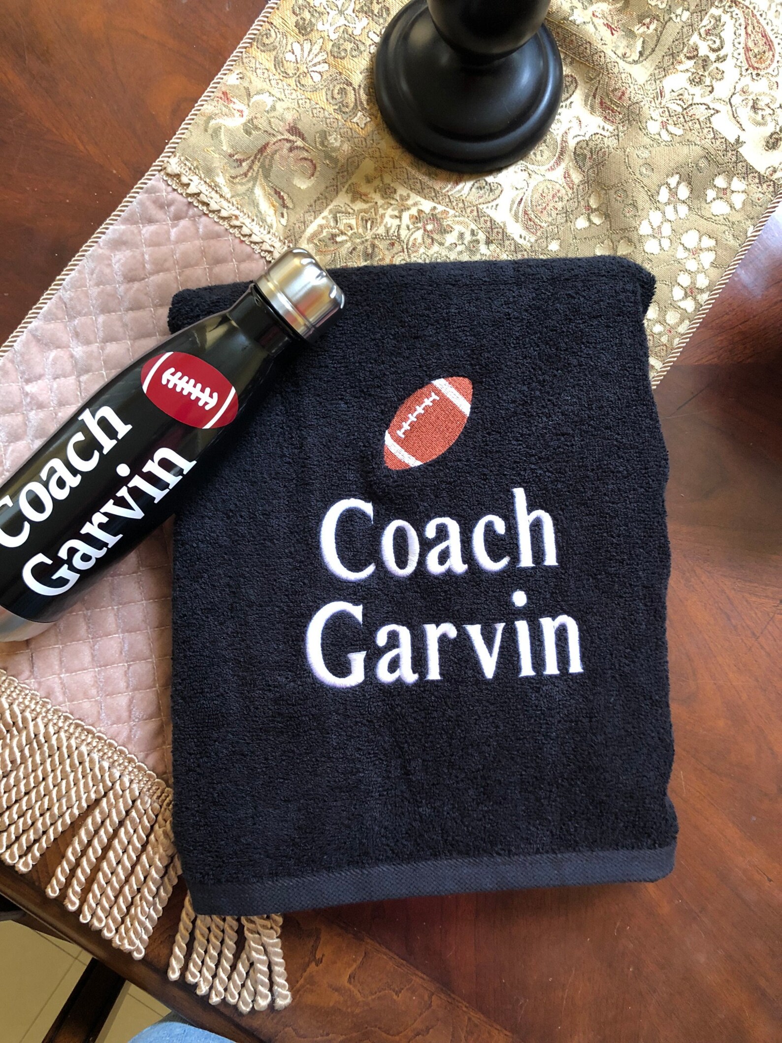 Custom Sports Towel Embroidered Towel Beach Towel Coach Etsy