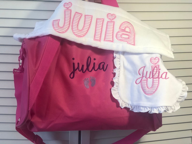Set of 3 Monogrammed Items Maternity Bag Hospital Bag Etsy